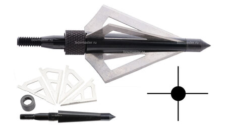 купите Наконечники охотничьи Man-kung MK-4BAL фиксированные, 100 гран, 4 лезвия (3 шт.) в Тюмени