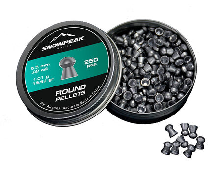Купите cвинцовые пульки для пневматики SnowPeak Round калибр 5.5 мм в Тюмени в нашем магазине