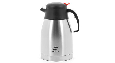 купите Термо-кофейник серебристый c чёрными вставками 1,5 л Stinger HY-CP301-1 в Тюмени